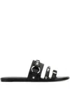 Balenciaga City Nappa Leather Flat Slides In Black