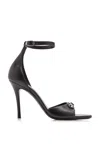 Balenciaga City Heeled Leather Sandals In Black