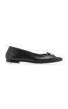 Balenciaga City Leather Ballet Flats In Black