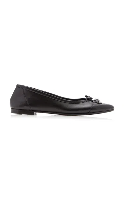 Balenciaga City Leather Ballet Flats In Black