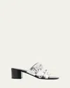 Balenciaga City Leather Block-heel Sandals In White