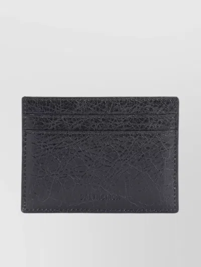 Balenciaga City Leather Card Holder In Black