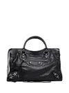 Balenciaga Women City Medium Leather Handbag In Black