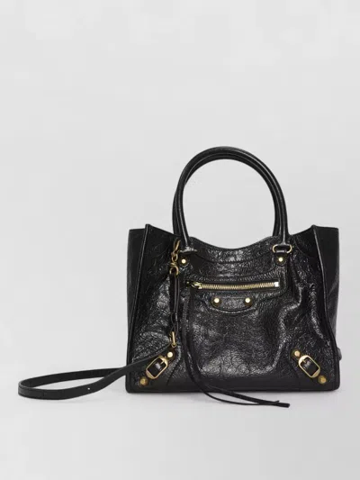 Balenciaga City Mini Tote Lambskin Shoulder Bag In Black