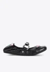 Balenciaga City Black Ballet Flats In Arena Lambskin Leather In Black