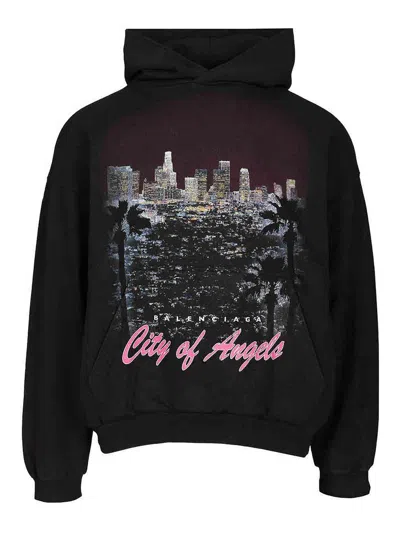 Balenciaga City Of Angels Hoodie In Black