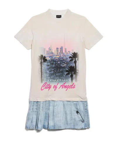 Balenciaga City Of Angels Layered T-shirt Dress