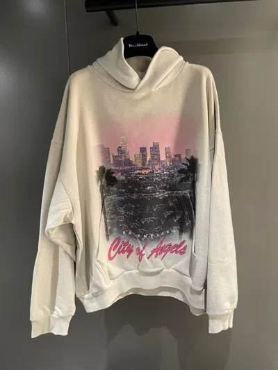 Balenciaga Medium Fit Hoodie In White