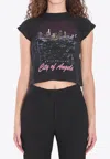 Balenciaga City Of Angels Print Faded T-shirt In Black