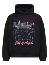 Balenciaga Hooded Graphic Print Sweater With Ribbed Cuffs