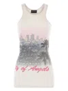 Balenciaga Printed Ribbed Cotton-jersey Tank In Neutral