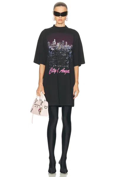 Balenciaga City Of Angels T-shirt Dress In Black