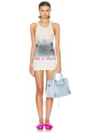 Balenciaga Printed Ribbed Cotton-jersey Tank In Neutral