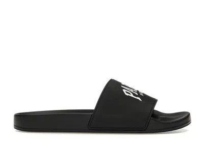 Pre-owned Balenciaga City Pool Slide Paris (women's) Sneakers In Black/white