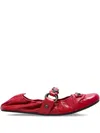 Balenciaga City Ring-detail Ballet Flats In Red