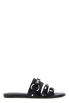 Balenciaga City Nappa Leather Flat Slides In Black