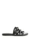 Balenciaga City Nappa Leather Flat Slides In Black
