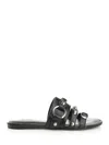 Balenciaga City Flat Sandals In Black