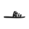 Balenciaga City Leather Triple-band Slide Sandals In Multi