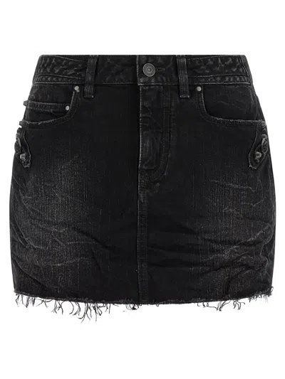 Balenciaga Miniskirt City In Black