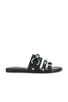 Balenciaga City Nappa Leather Flat Slides In Black