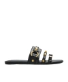 Balenciaga City Nappa Leather Flat Slides In Black