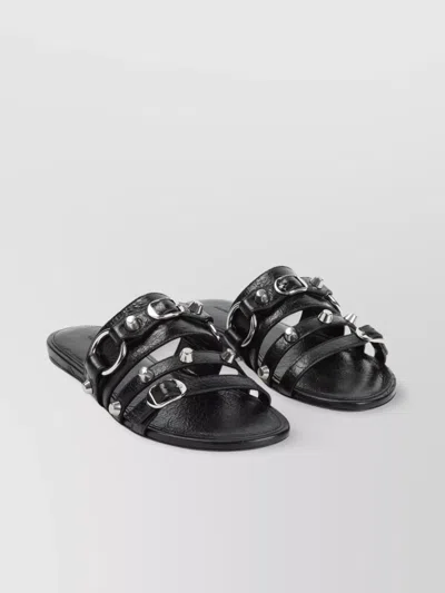 BALENCIAGA CITY SLIDE SANDALS METAL RING