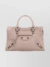 Balenciaga Studded Shoulder Bag With Textured Finish And Top Handle
