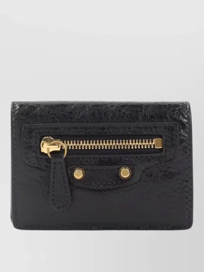 Balenciaga City Small Wallet Gold Tone Hardware In Black