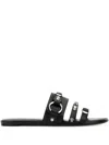 Balenciaga City Nappa Leather Flat Slides In Black