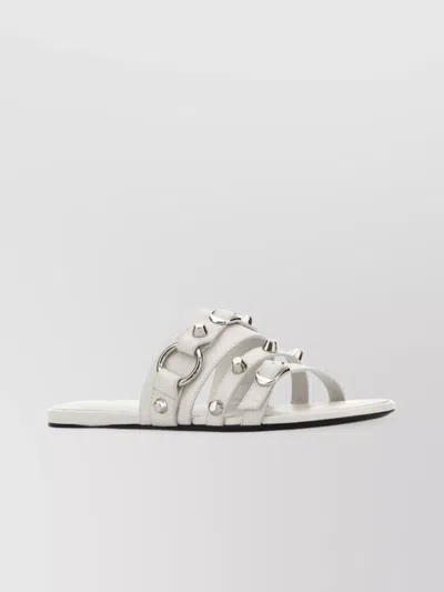 BALENCIAGA CITY STUDDED LEATHER SLIDES