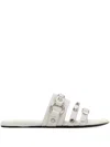 Balenciaga City Studded-strap Slide Sandals In White