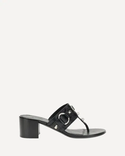 Balenciaga Thong Sandals Block Heel In Black