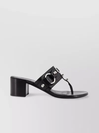 Balenciaga City Tong Leather Heeled Sandals