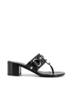 Balenciaga Thong Sandals Block Heel In Black