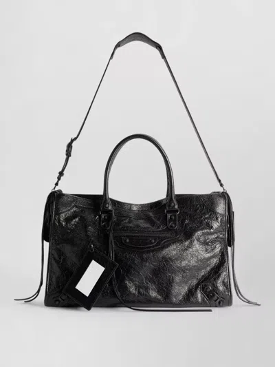 Balenciaga City Tote Bag Top Handles Mirror Strap In Black