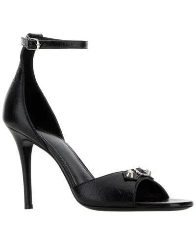 Balenciaga City Up Leather Sandal In Black