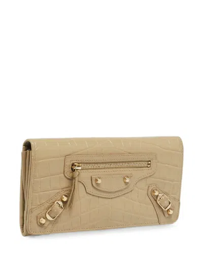 Pre-owned Balenciaga Classic City Wallet In Neutral