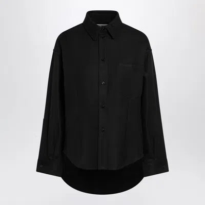 Balenciaga Classic Cocoon Shirt In Double Cotton, Black