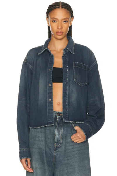 Balenciaga Classic Denim Shirt In Blue