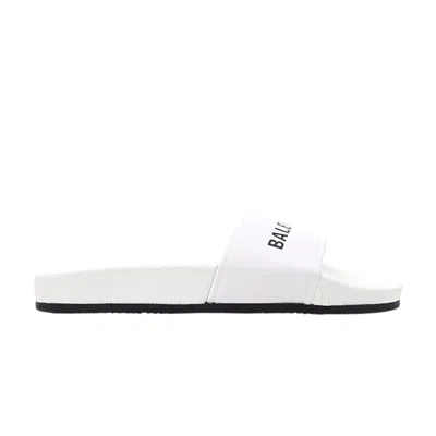 Pre-owned Balenciaga Classic Logo Slide 'white' | Men's Size 45