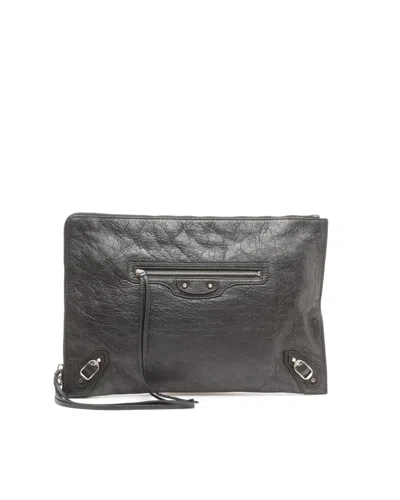 Balenciaga Classic Motocross Laptop Case, Size 15-inch In Black
