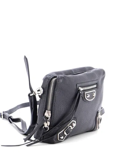 Pre-owned Balenciaga Classic Studs Chain Reporter Leather Xs Crossbody Bag In Black