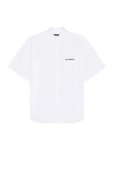 Balenciaga Classic White Cotton Shirt For Men