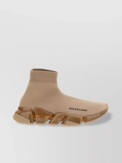 BALENCIAGA 'CLEAR SOLE RIBBED ANKLE SOCK SNEAKERS'