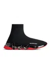Balenciaga Clear Sole Speed 2.0 Sneakers In Black