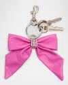 Balenciaga Clemence Leather Bow Keychain In Pink