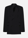 BALENCIAGA CLINCHED DOUBLE-BREASTED WOOL BLAZER