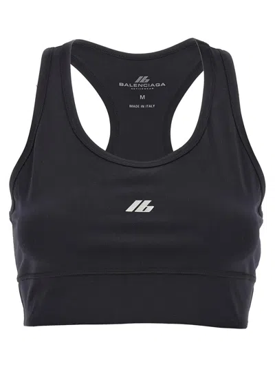Balenciaga Activewear Sleeveless Top In Matt Nylon Blend In Black