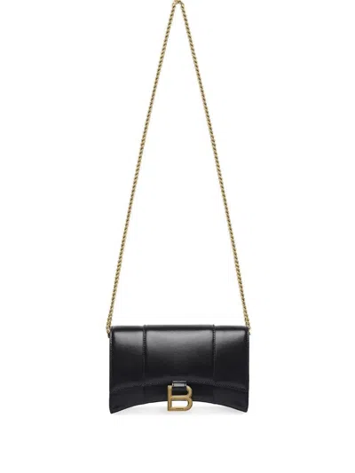 Balenciaga Clutch  With Hourglass Chain Bags In Black